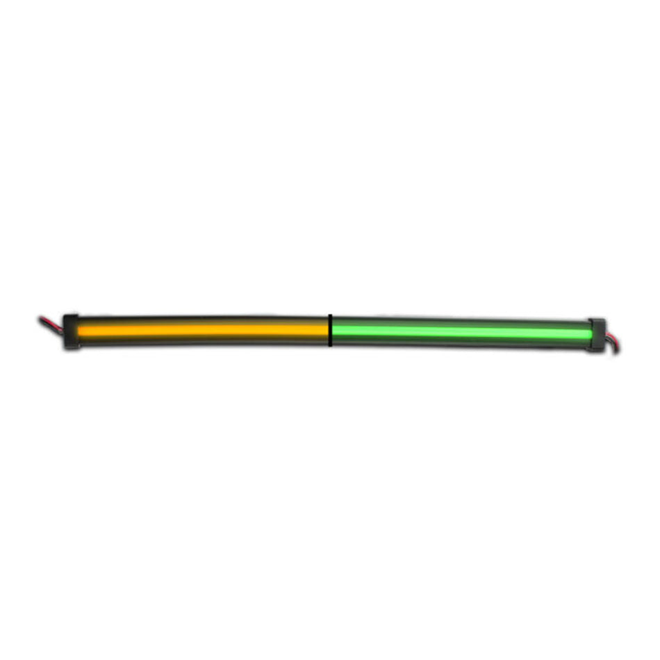 Trux - Dual Revolution 12" Clear Amber to Green Aux. Center Glow LED Strip Light (60 Diodes)