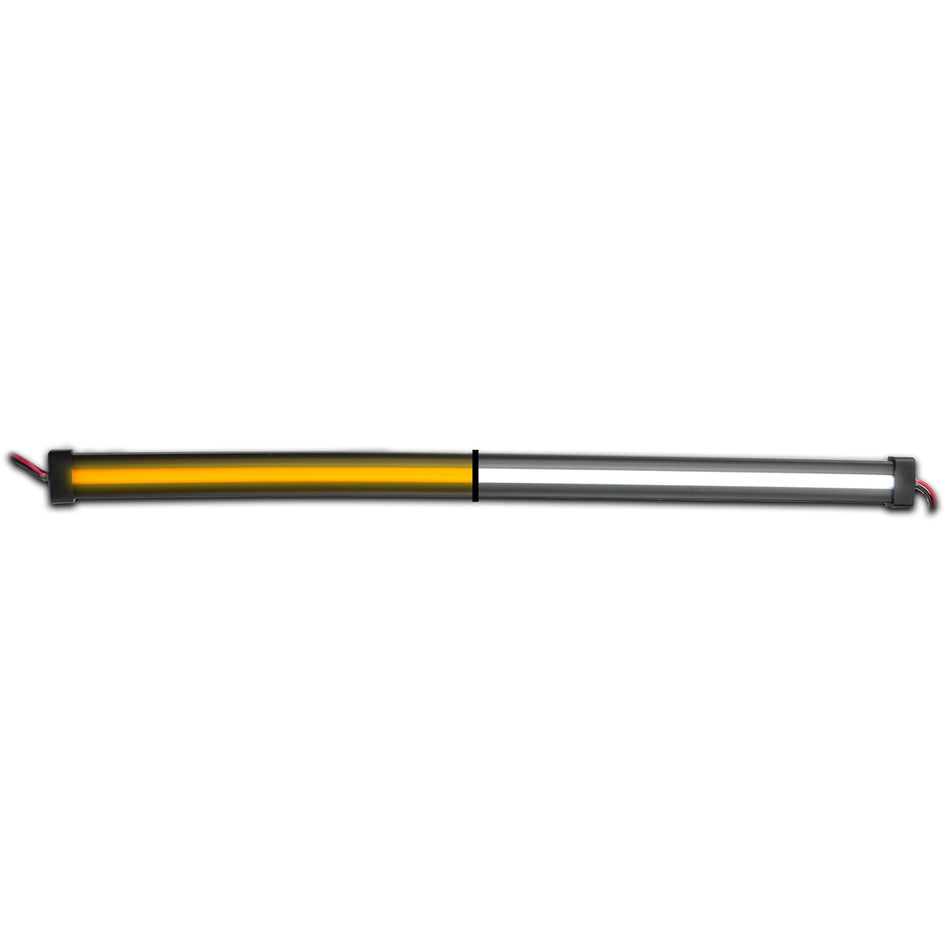 Trux - Dual Revolution 12" Clear Amber to White Aux. Center Glow LED Strip Light (60 Diodes)