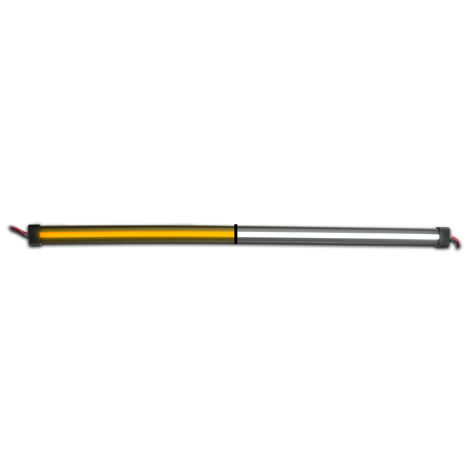 Trux - Dual Revolution 24" Clear Amber to White Aux. Center Glow LED Strip Light (120 Diodes)