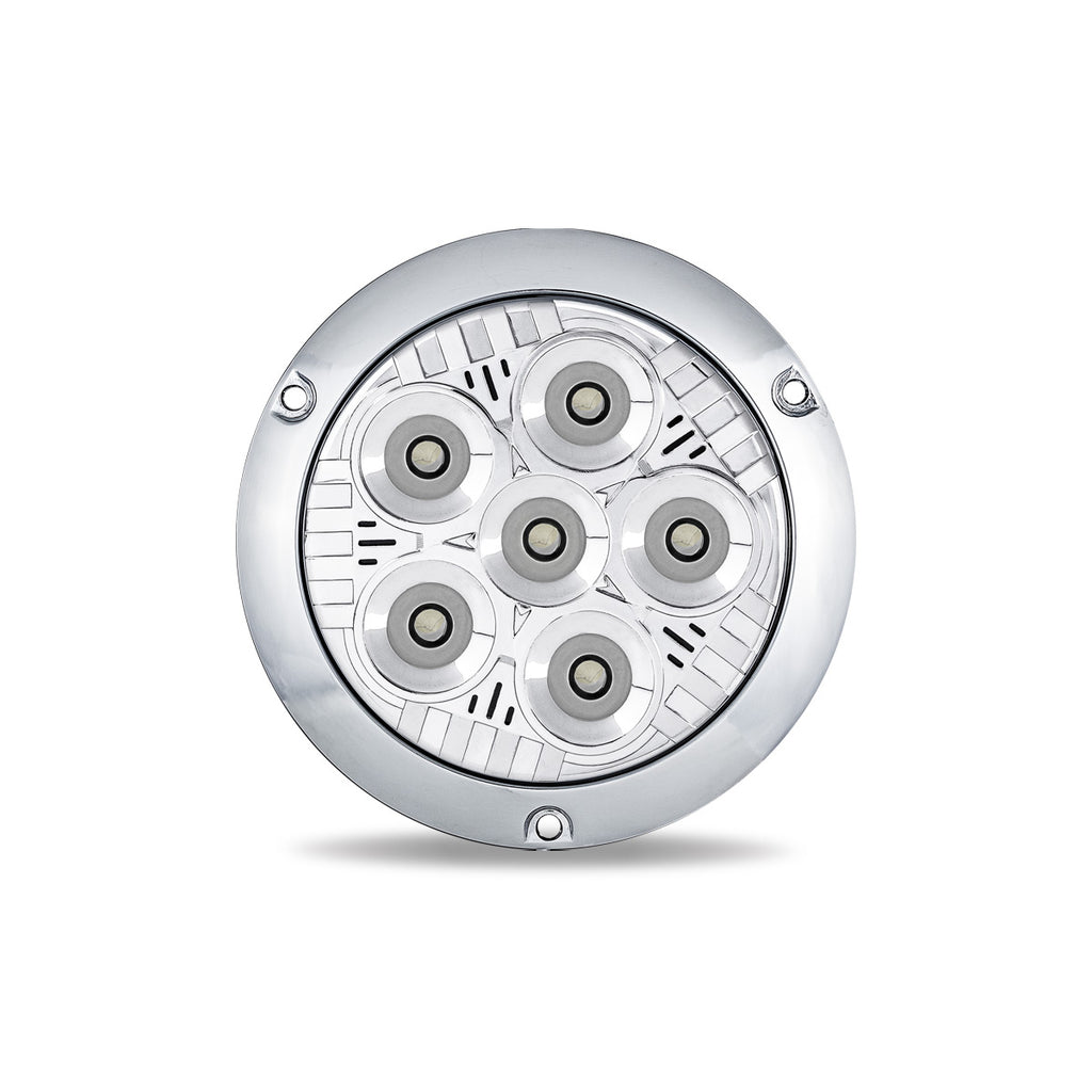 4" Legacy Series Flange Mount Chrome Round LED Work Light - Spot Beam (2000 Lumens)