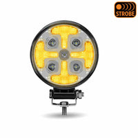 Trux - 4.5" LED Work Lamp w/ Amber Strobe Function - 1800 Lumens Spot Beam (Clear Lens)