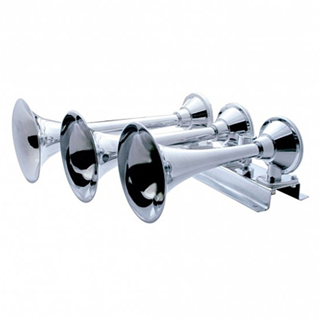 3 Trumpet Horizontal Chrome Train Horn (Left or Right)