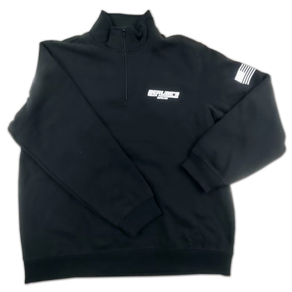 Berube's 1/4 Zip Sweatshirt - Black w Berube's Logo