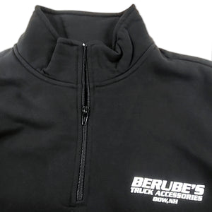 Berube's 1/4 Zip Sweatshirt - Black w Berube's Logo