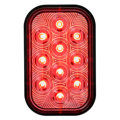 Maxxima 5" x 3" Red/Clear Rectangle Back Up Light