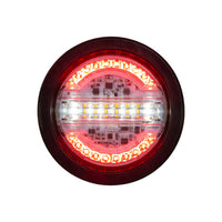 Combination 4 Inch Round LED Stop/Turn/Tail, Backup and Amber Strobe Light with 32 LEDs