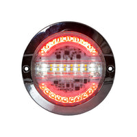 Combination 4 Inch Round LED Stop/Turn/Tail, Backup and Amber Strobe Light with 32 LEDs