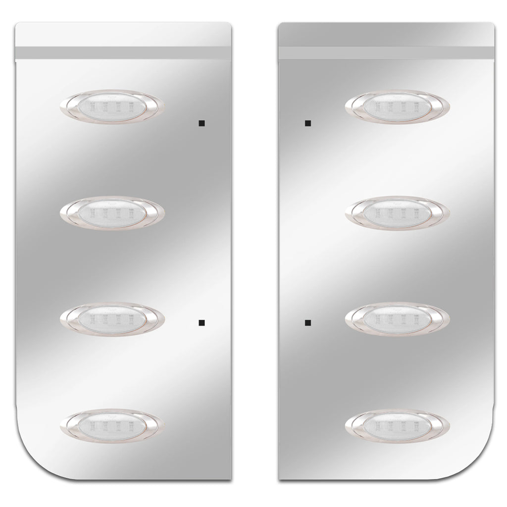 Kenworth W900L or W900B 2005 - 2010 Cowl Panels w Four P1 Clear LED Lights