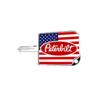 Small or Large US FLAG Peterbilt Logo Key Cover (Red, White & Blue)