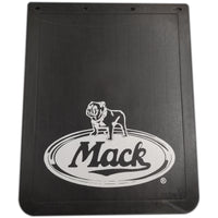 James King 24" X 30" X 1/4" Mack Logo Mud Flap -  (SPECIFY - Right  or Left Side) White Logo on Black Matte