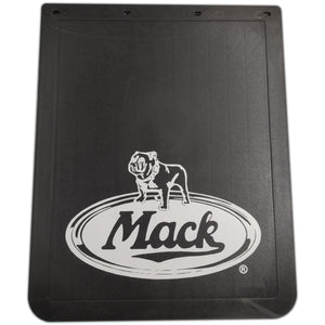 James King 24" X 30" X 1/4" Mack Logo Mud Flap -  (SPECIFY - Right  or Left Side) White Logo on Black Matte