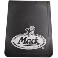 James King 24" X 30" X 1/4" Mack Logo Mud Flap -  (SPECIFY - Right  or Left Side) White Logo on Black Matte