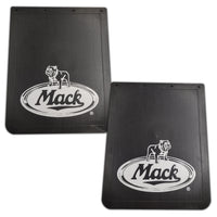James King 24" X 30" X 1/4" Mack Logo Mud Flap -  (SPECIFY - Right  or Left Side) White Logo on Black Matte