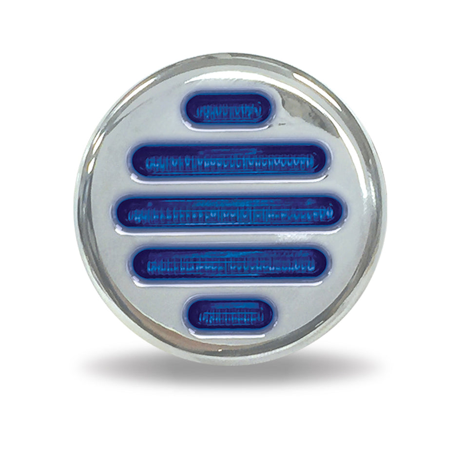 2″ Red Marker to Blue Auxiliary Round Flatline LED Light – 9 Diodes