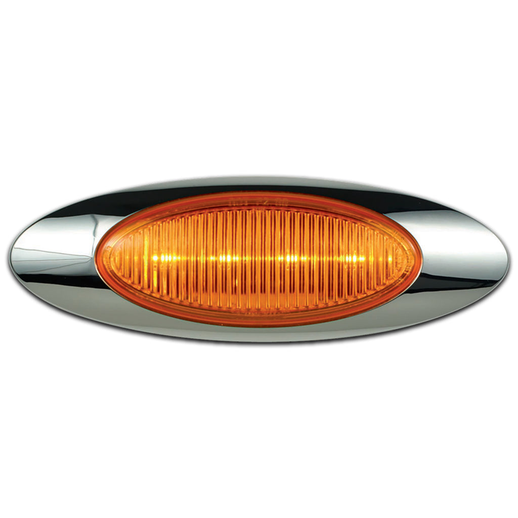 M1 Series 4-LED Yellow Marker/Clearance Light w Chrome Bezel, Metripack Connector