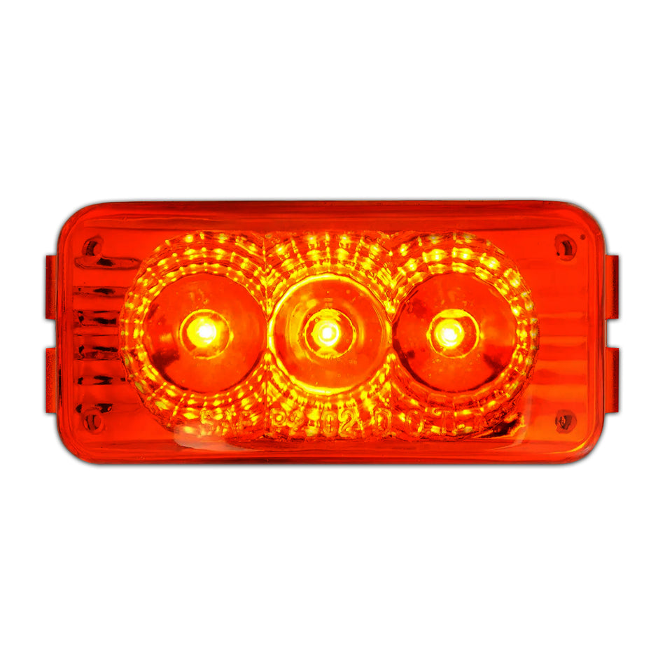 3 LED Spyder Model 15 Rectangular Light (Red LEDs / Red Lens)
