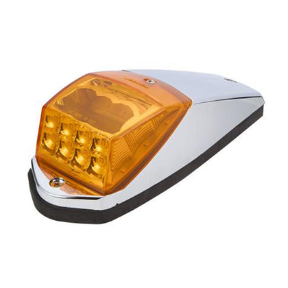 Square Cab Marker Light w Chrome ABS Housing & Acrylic Lens (Amber)