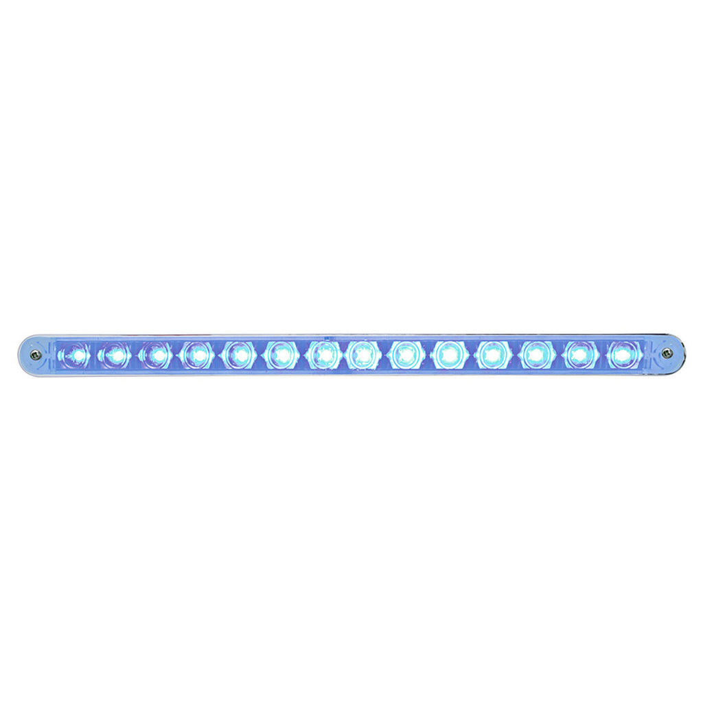 United Pacific - 14 LED 12" Auxiliary Strip Light (Blue LEDs/Clear Lens)