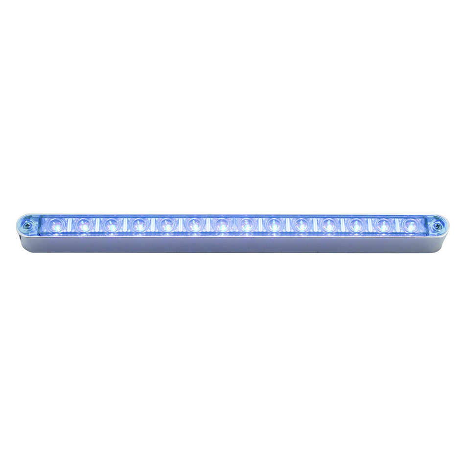 United Pacific - 14 LED 12" Auxiliary Strip Light (Blue LEDs/Clear Lens)