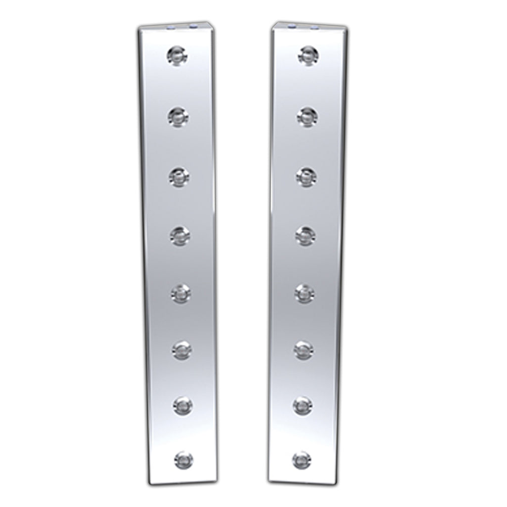 Panelite - Peterbilt 589 Front Air Cleaner Light Bar (8 x 3/4" Round Amber/Clear LED Lights)