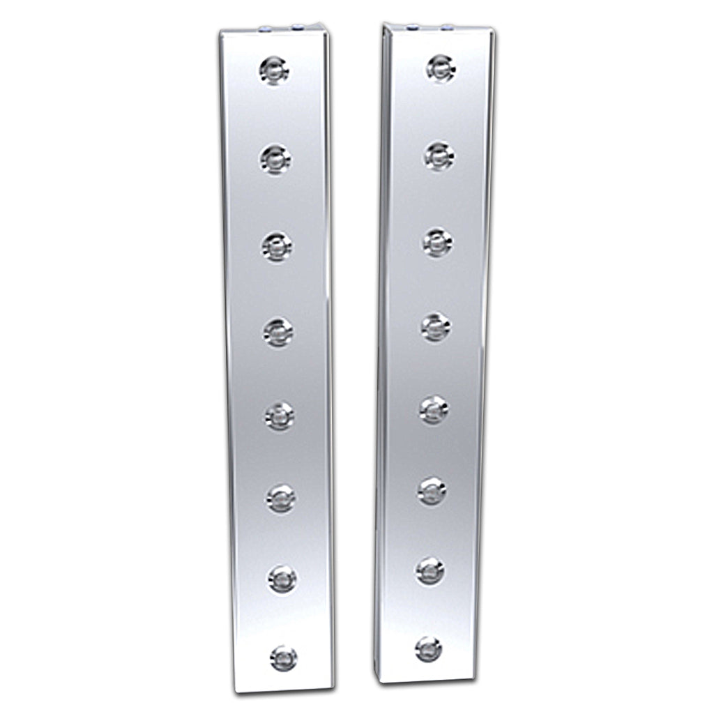 Panelite - Peterbilt 589 Front Air Cleaner Light Bar w 8 x 3/4" LED Lights (Amber/Clear)