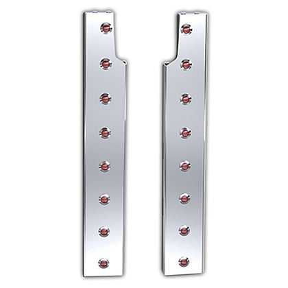 Panelite - Peterbilt 589 Rear Air Cleaner Light Bar (8 x 3/4" Round Red/Red LED Lights)