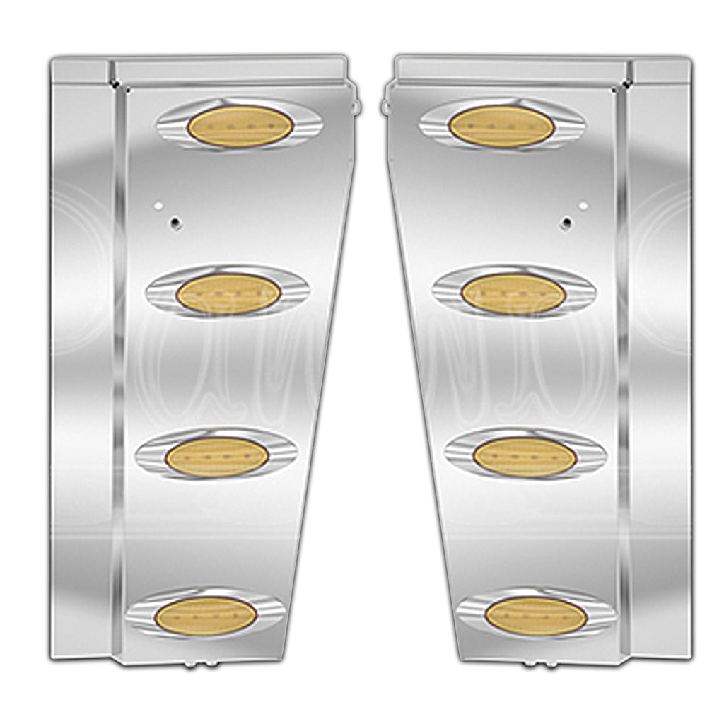 Peterbilt 589 Long Hood Cowl/Hood Extension Panels (4 x M1 Amber LED Lights)