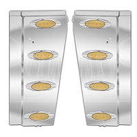 Peterbilt 589 Long Hood Cowl/Hood Extension Panels (4 x M1 Amber LED Lights)