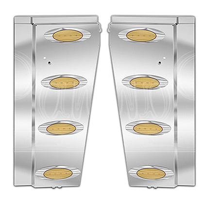 Peterbilt 589 Long Hood Cowl/Hood Extension Panels (4 x M1 Amber LED Lights)