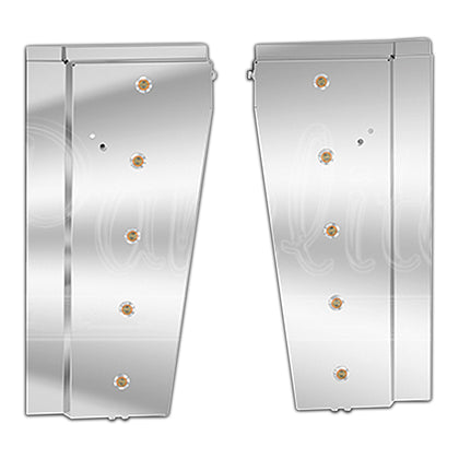 Peterbilt 589 Long Hood Cowl/Hood Extension Panels (5 x 3/4" Round Amber LED Lights)