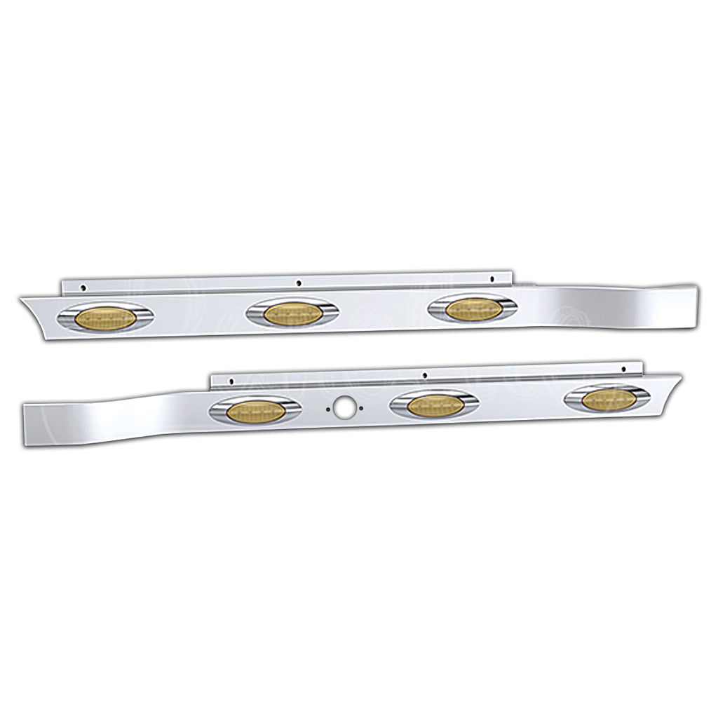 Panelite - Peterbilt 589 Block Heater Cab Panels (3 x M1 Amber LED Lights)