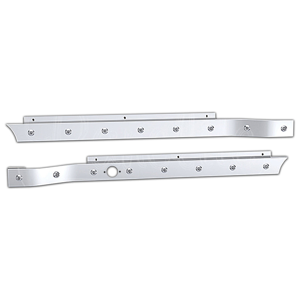 Panelite - Peterbilt 589 Block Heater Cab Panels (8 x 3/4" Round Amber/Clear LED Lights)