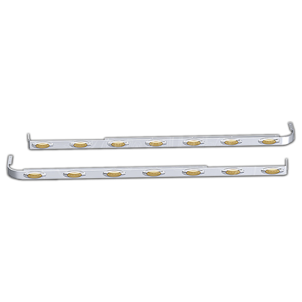 Panelite - Peterbilt 589 72" Sleeper Panels with Extenders (7 x M1 Amber LED Lights)
