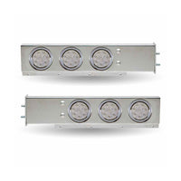 30" LED Mud Flap Hangers with 2.5" Bolt Spacing & 3 Red Clear LEDs