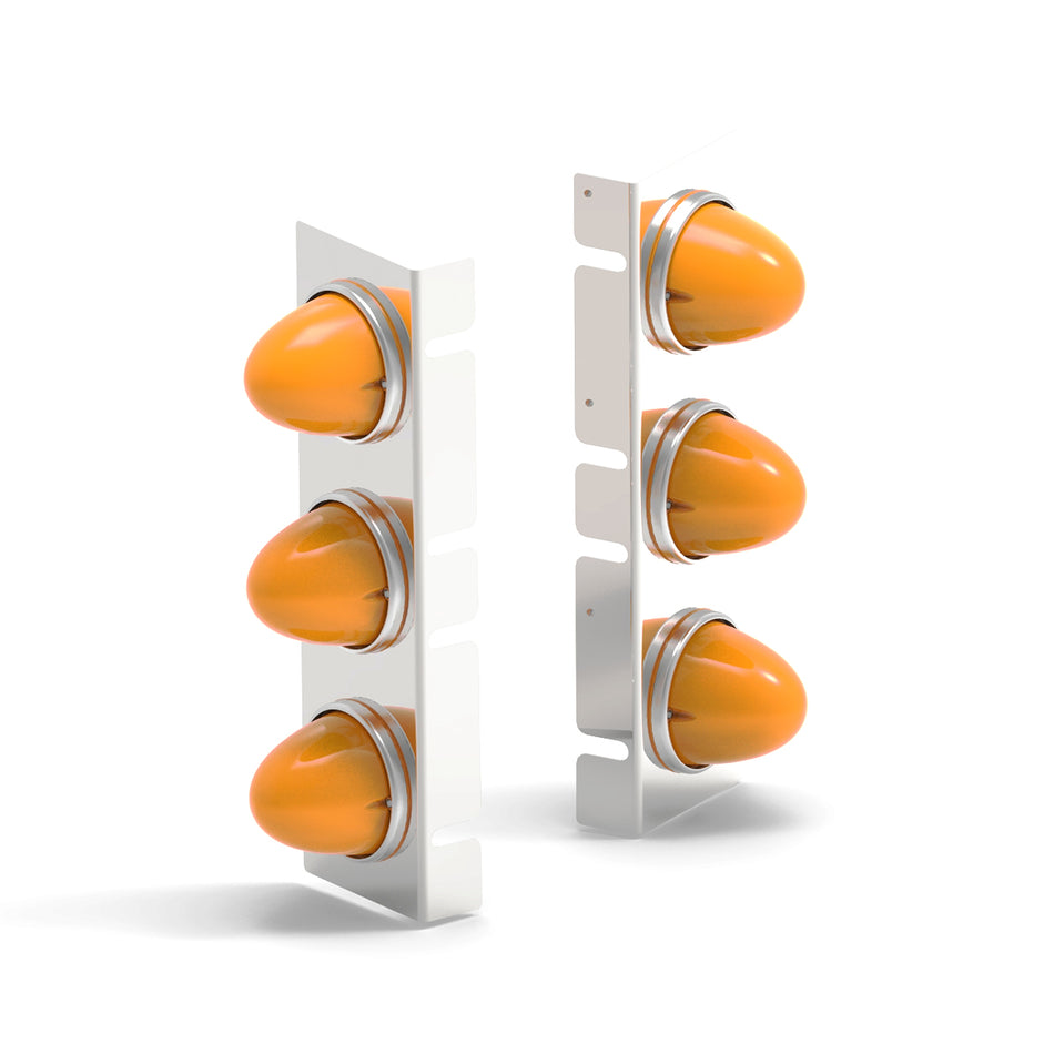 Kenworth W900L Watermelon Air Cleaner Front Light Bar - Amber LEDs (Amber Lens)