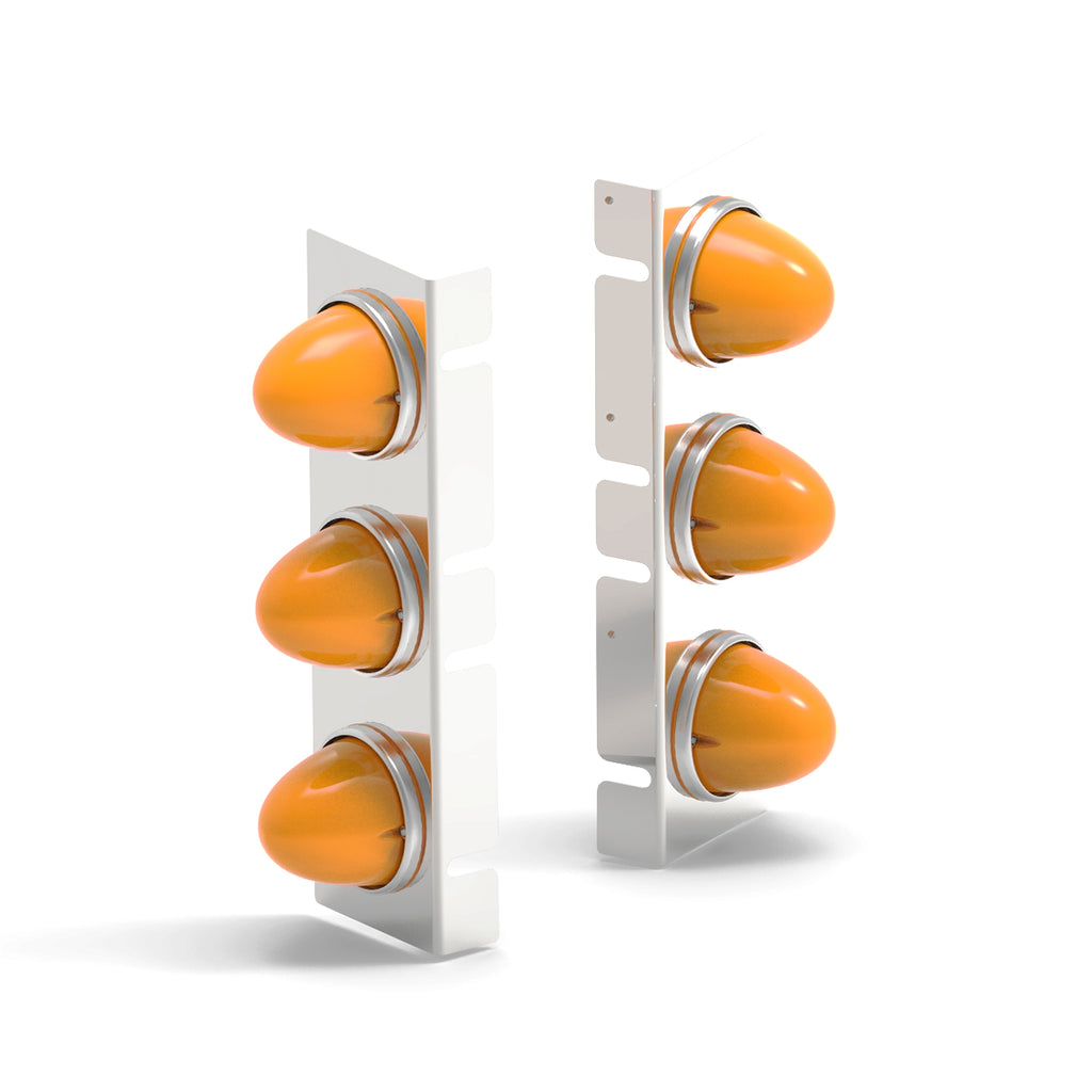 Kenworth W900L Watermelon Air Cleaner Front Light Bar - Amber LEDs (Amber Lens)