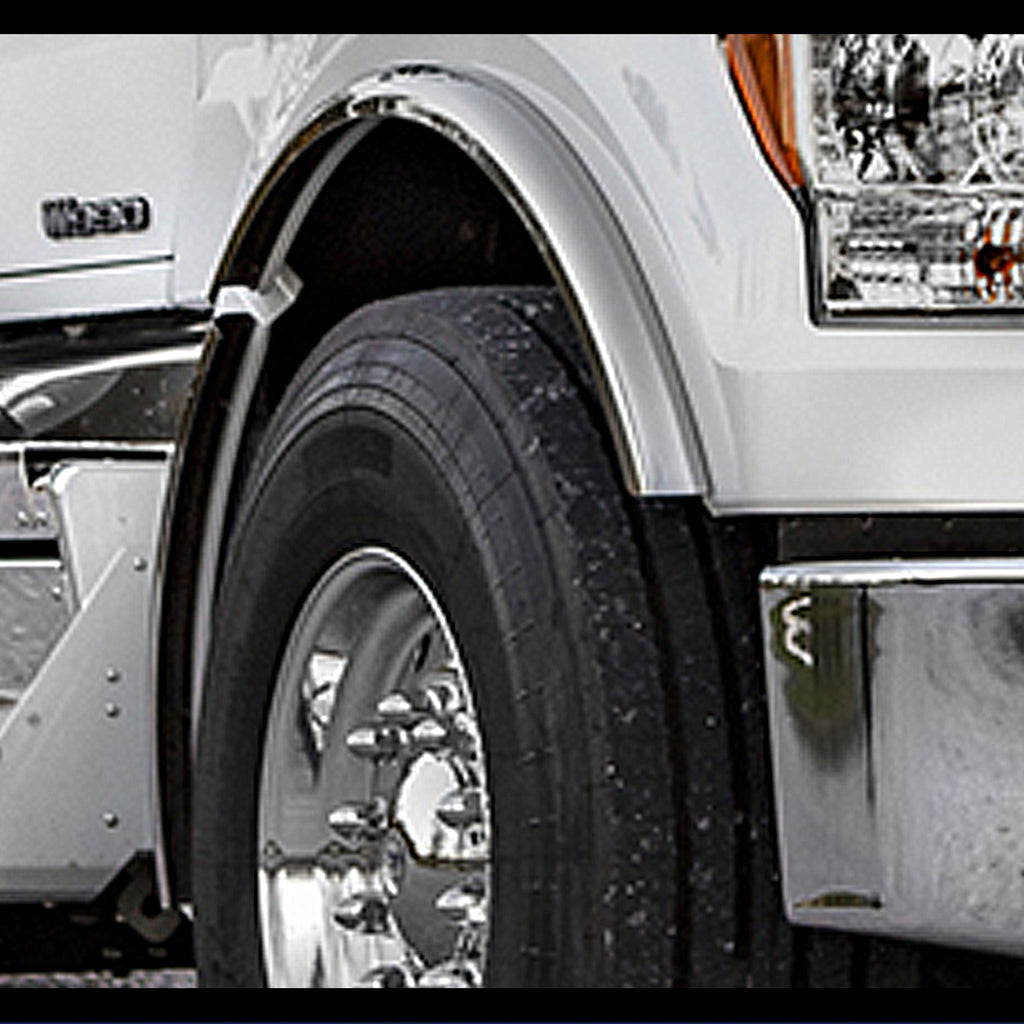 RealWheel - Kenworth W900B Stainless Steel Fenderettes (2 Pc. Set - Split Fenders)