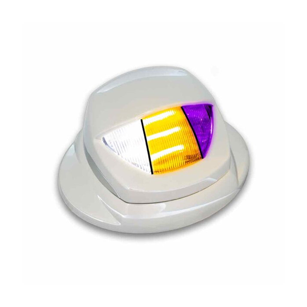 White Courtesy & Amber/Purple Marker Auxiliary Mini Step LED Light w KW OE Plug