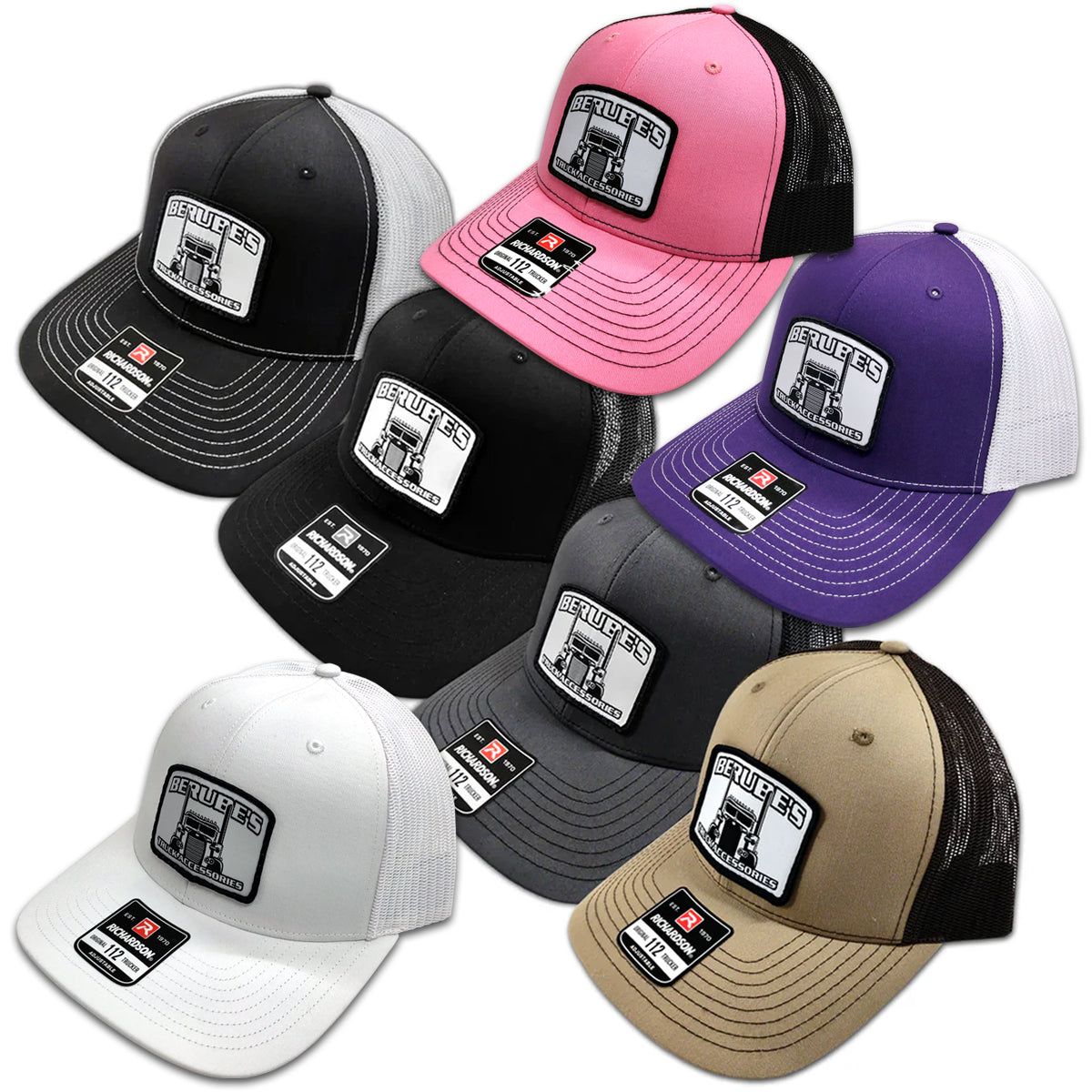 Berube's - "112 Style" Snapback Trucker Hat (Multiple Colors) - Berube's Truck Accessories