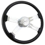 16" Painted Wood Rim, Chrome 4-Spoke w/ Slot Cut Outs, Chrome Bezel, Chrome Horn Button - Logo