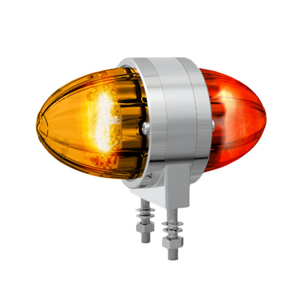 Roadworks - Double Faced Hero Watermelon Fender Light With Amber/Red Lens - Berube's Truck Accessories