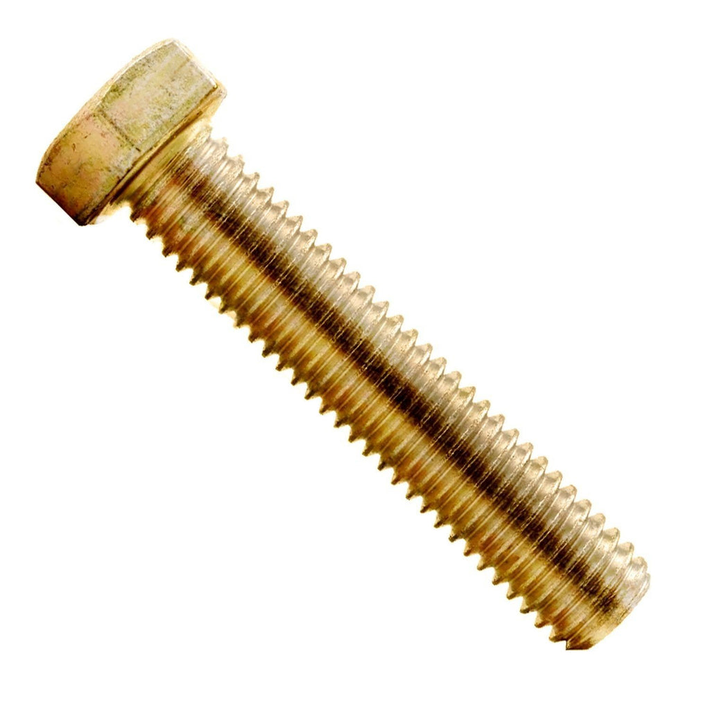 1/4"-20 x 1" Yellow Zinc Hex Head Cap Screw Grade 8