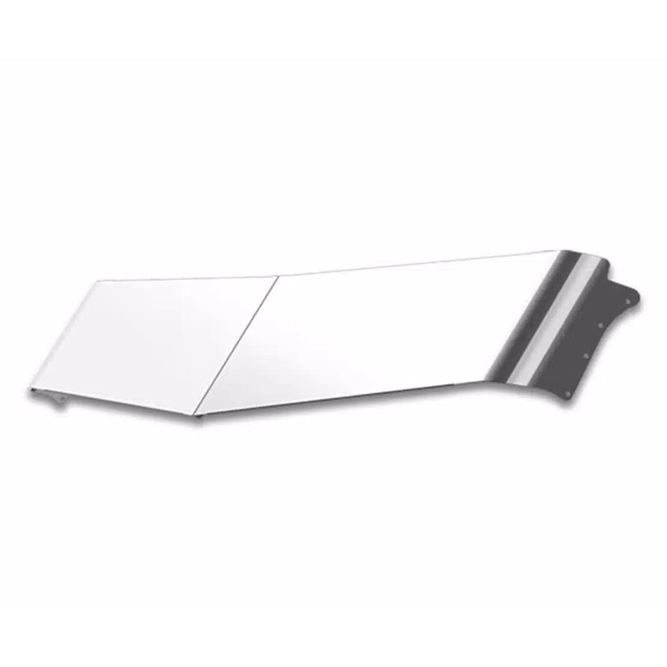 Kenworth W900 Challenger Stainless Steel Visor - 13.5" X 11.5" Curved Window, Post Mount