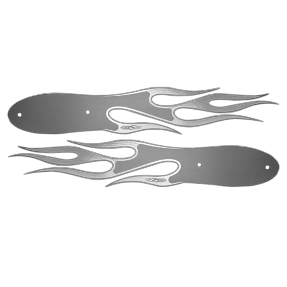 Stainless Steel Sleeper Hood Logo Emblem Accent (Flames for Peterbilt)