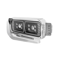 10 High Power LED "Blackout" Projection Headlight Assembly w/ Mounting Arm & Turn Signal Side Pod