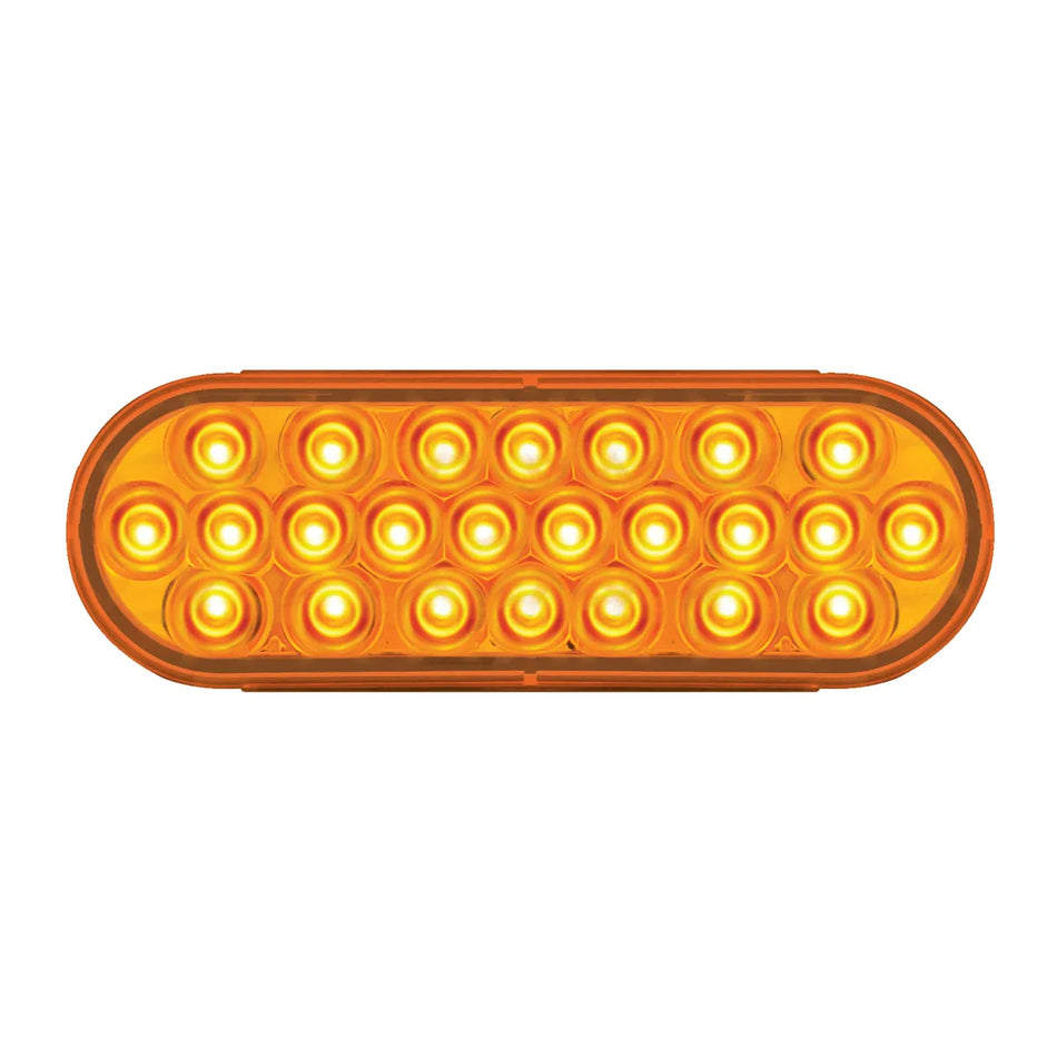 Grand General - 12/24V Multi-Voltage Oval Pearl LED light (Amber LEDs/Amber or Red Lens)