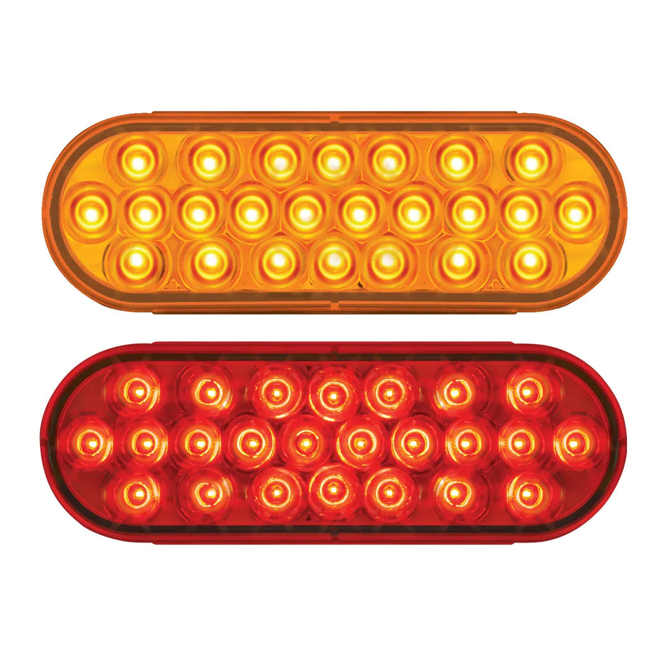 Grand General - 12/24V Multi-Voltage Oval Pearl LED light (Amber LEDs/Amber or Red Lens)