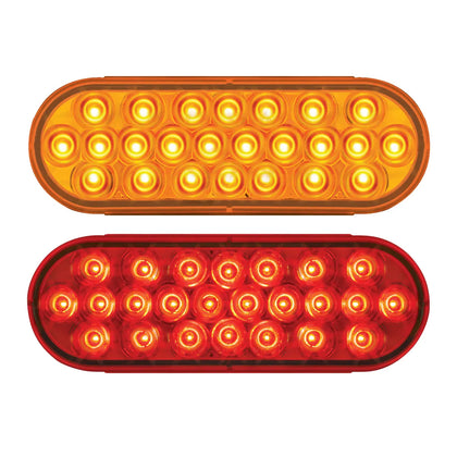 Grand General - 12/24V Multi-Voltage Oval Pearl LED light (Amber LEDs/Amber or Red Lens)
