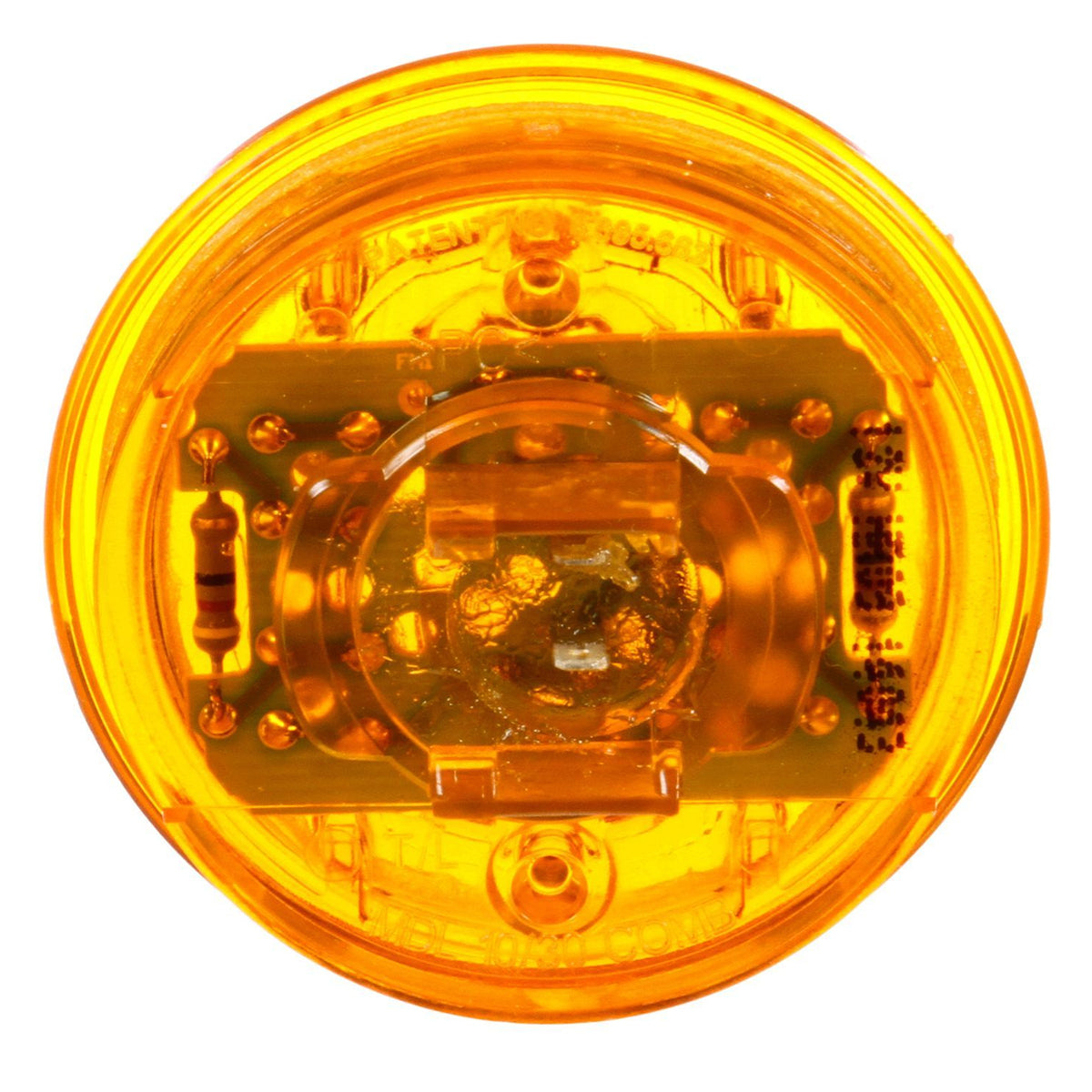 30 Series, Low Profile, LED, Yellow or Red Round, 6 Diode, Marker Clearance Light, PC, Fit 'N Forget M/C, 12V - Berube's Truck Accessories