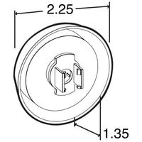 30 Series, Low Profile, LED, Yellow or Red Round, 6 Diode, Marker Clearance Light, PC, Fit 'N Forget M/C, 12V